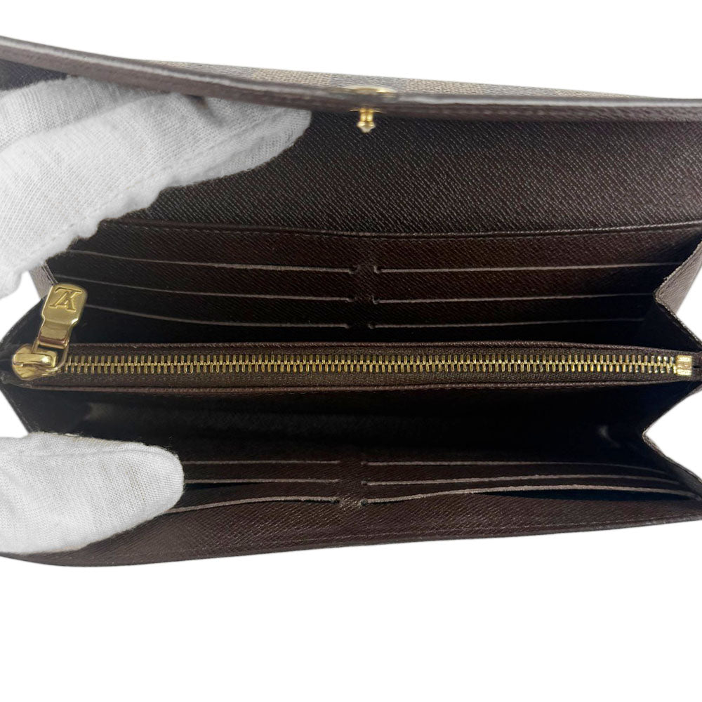 LOUIS VUITTON Damier Ebene Brown Purse Wallet LHQ732