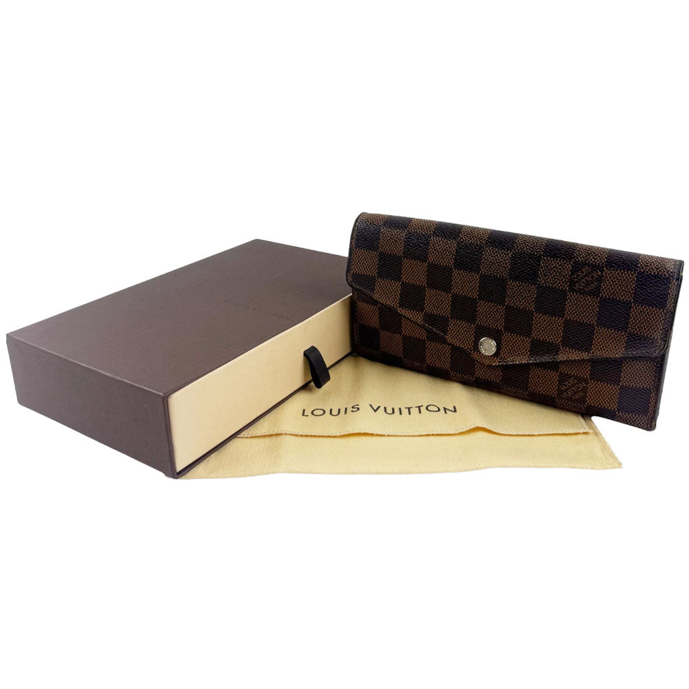 LOUIS VUITTON Damier Ebene Brown Purse Wallet LHQ732