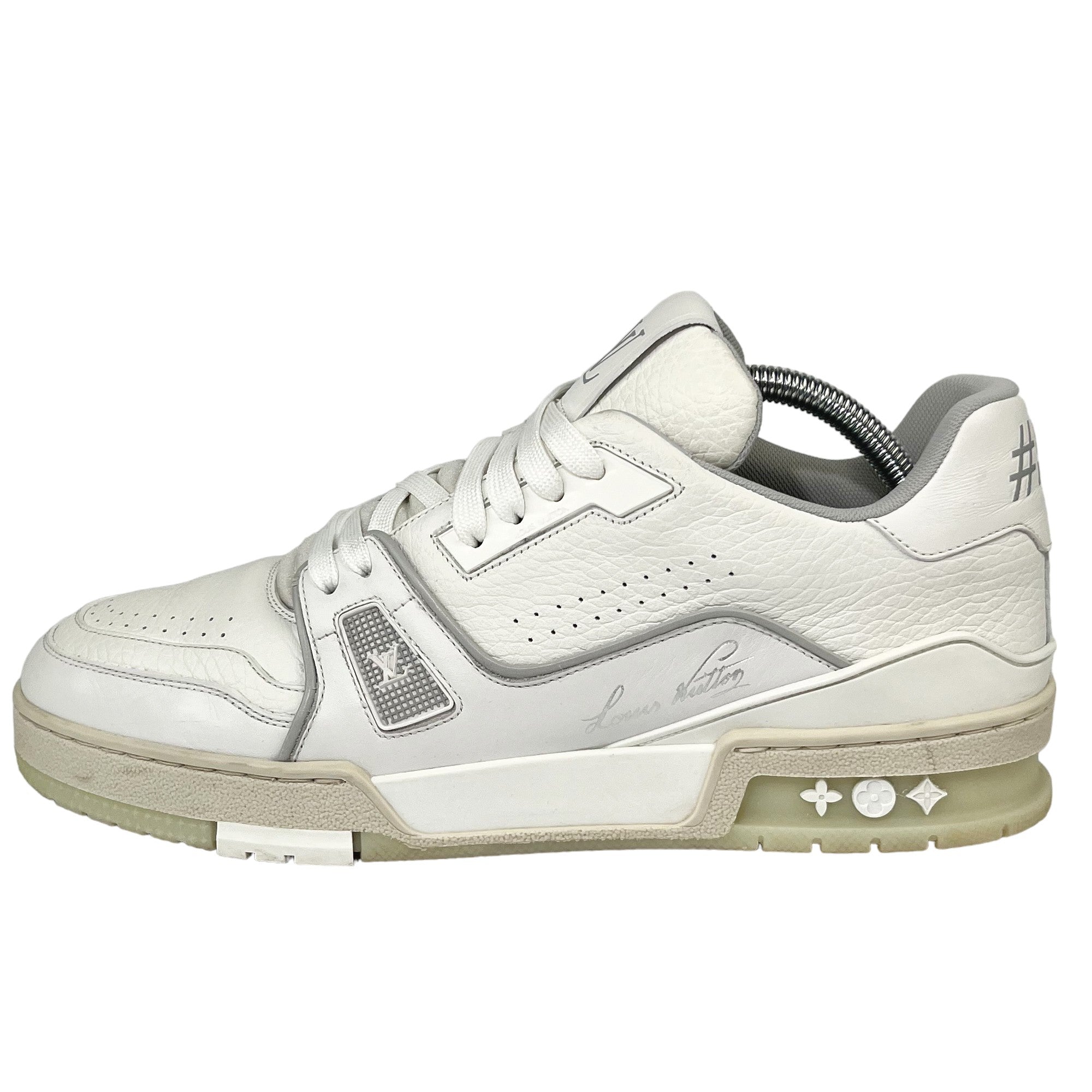 LOUIS VUITTON White Leather #54 Trainers Size 7 UK LHQ74