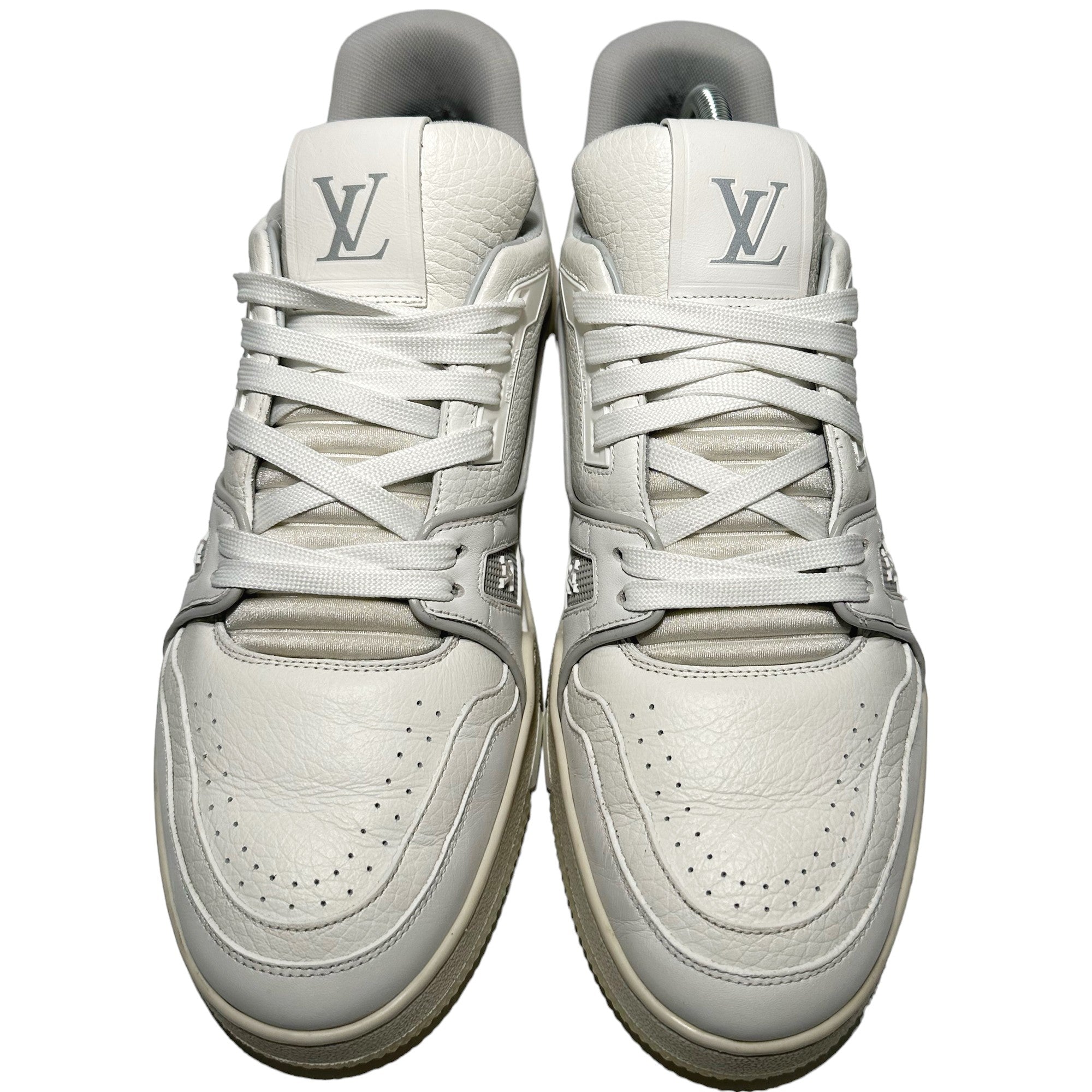 LOUIS VUITTON White Leather #54 Trainers Size 7 UK LHQ74