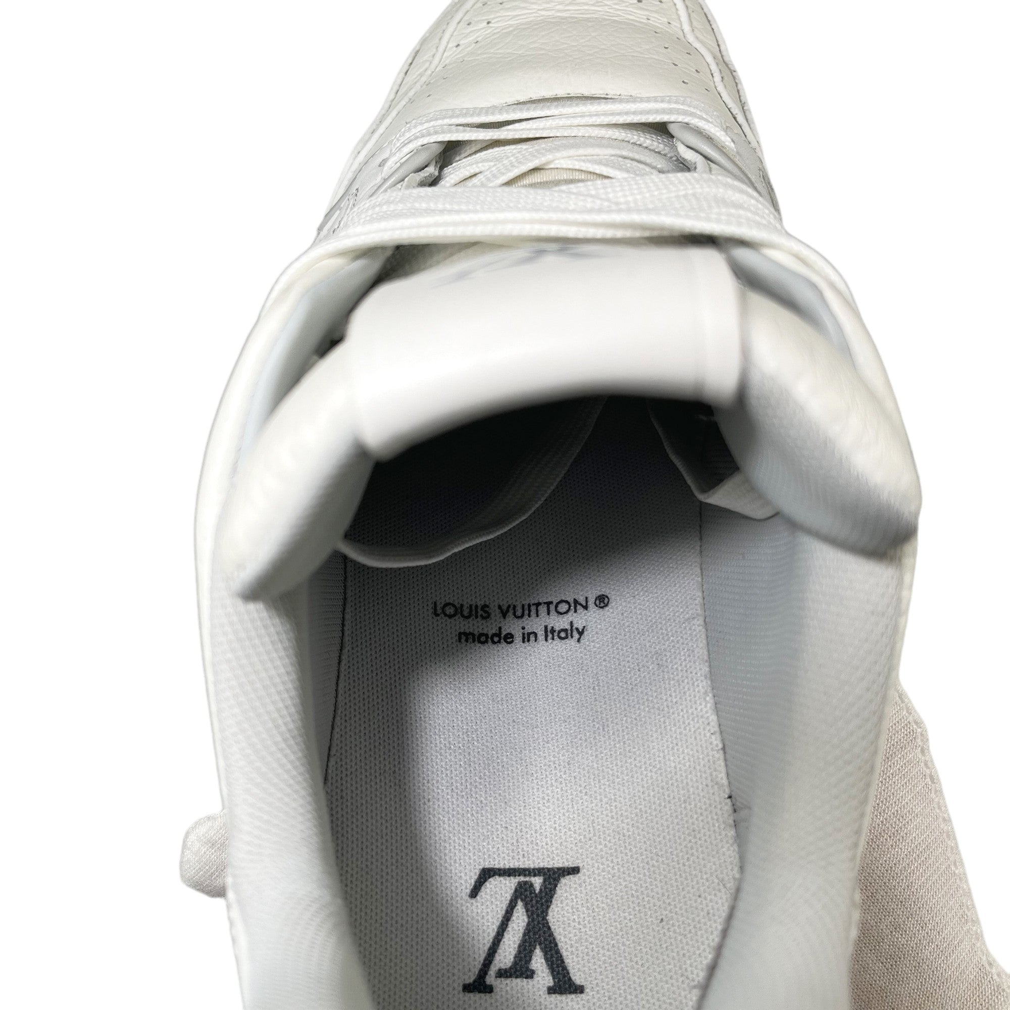 LOUIS VUITTON White Leather #54 Trainers Size 7 UK LHQ74