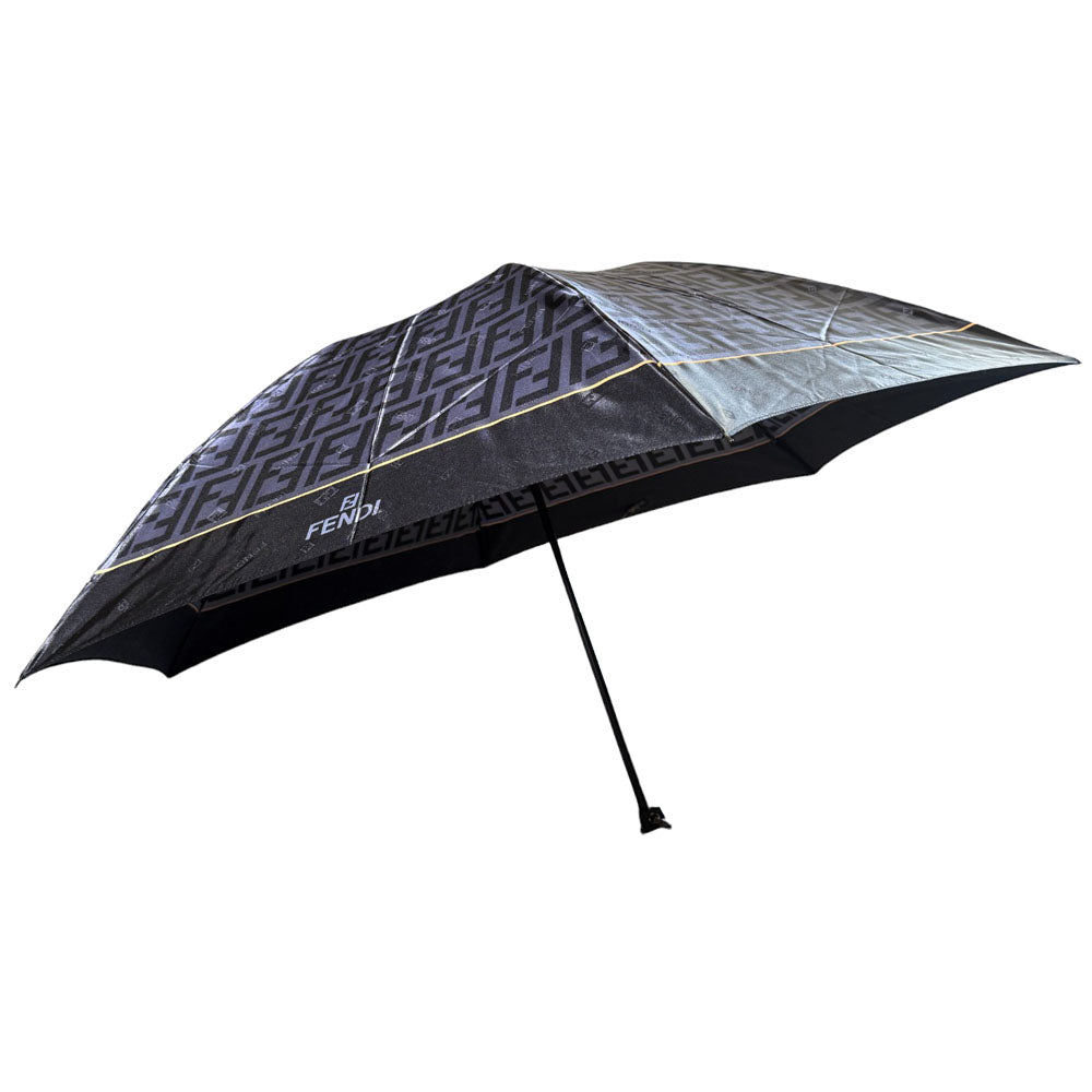 FENDI Zucca Navy/Purple Folding Umbrella LHQ744