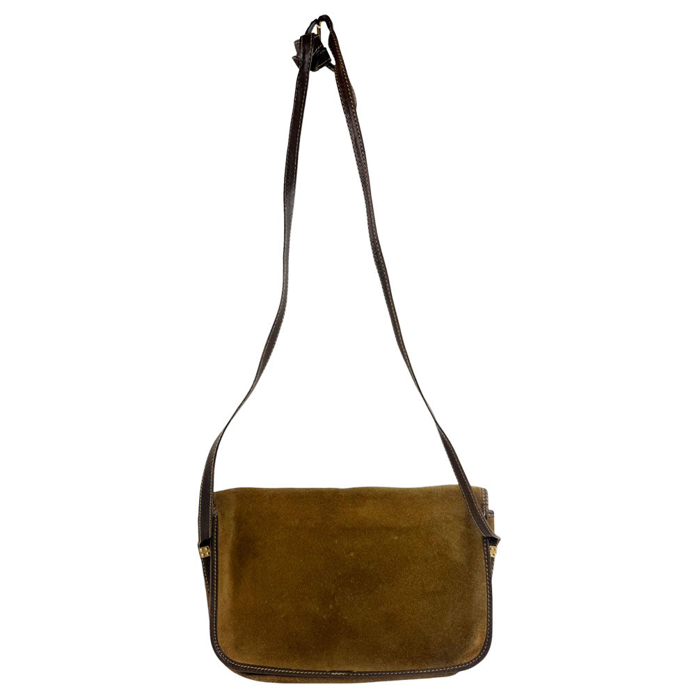 LOEWE Anagram Brown Leather & Suede Shoulder Bag LHQ745