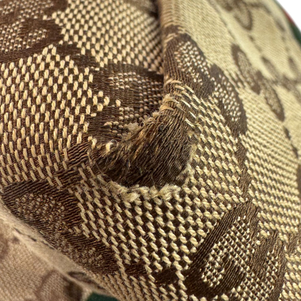 GUCCI GG Supreme Brown Canvas Sherry Line Tote Shoulder Bag LHQ759