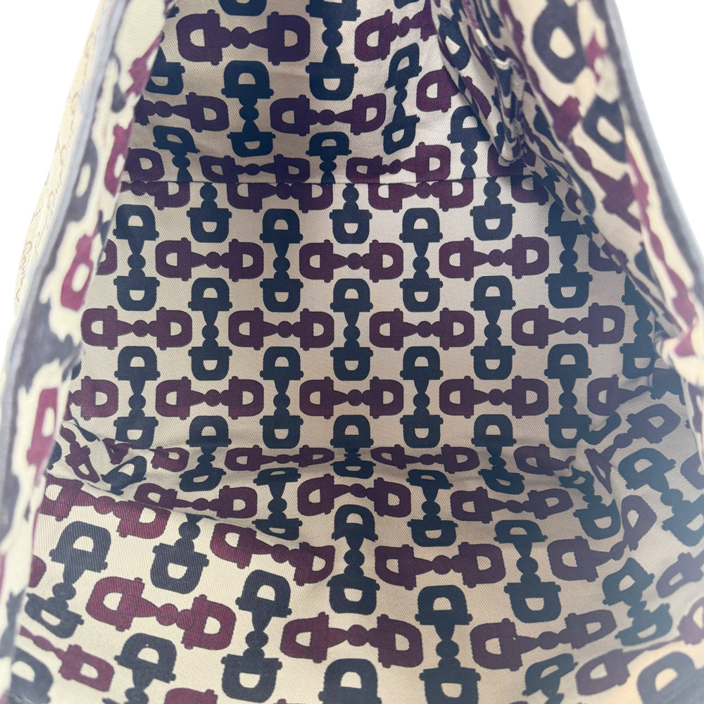 GUCCI GG Supreme Brown Canvas Sherry Line Tote Shoulder Bag LHQ759
