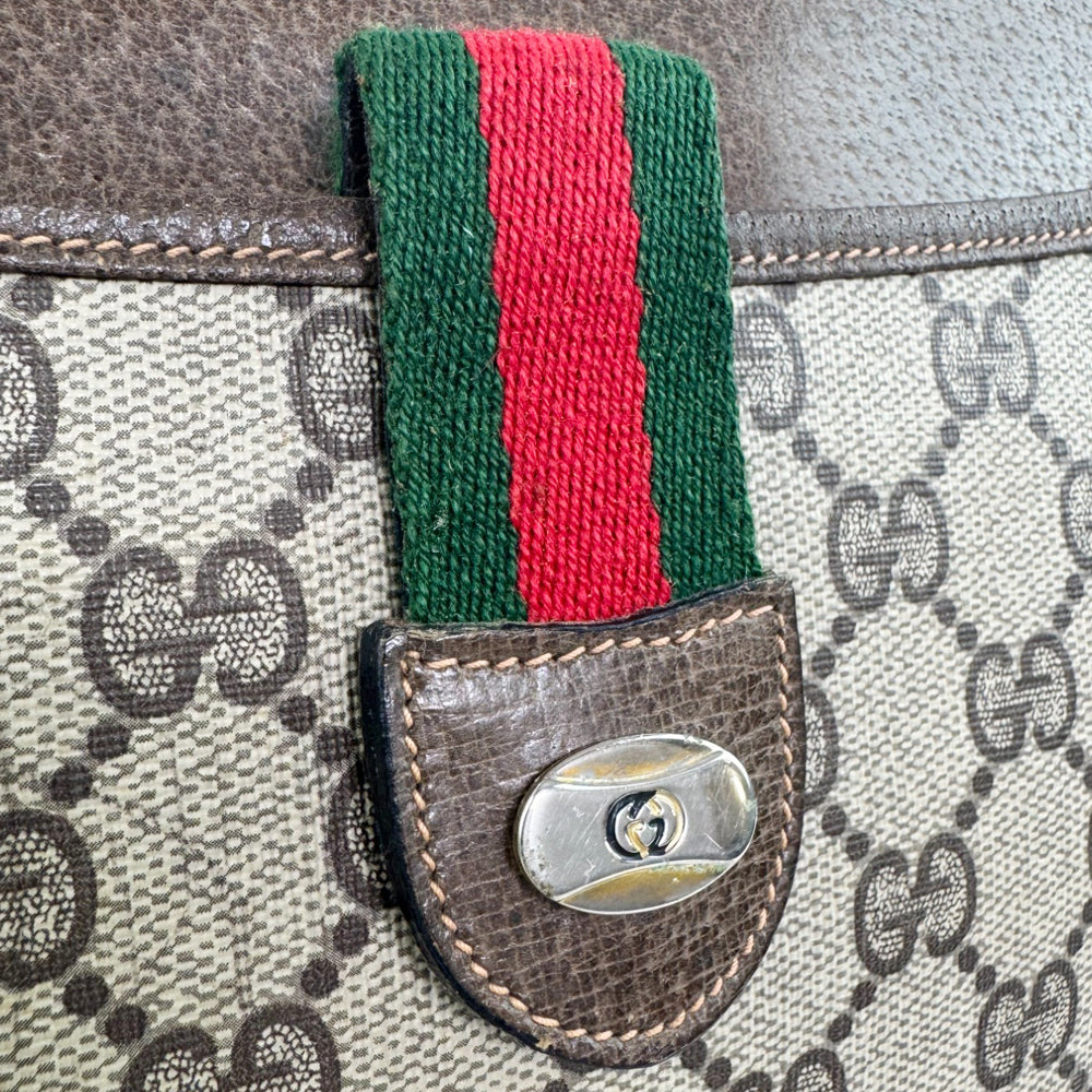 GUCCI GG Supreme Brown Sherry Line Shoulder Bag LHQ763