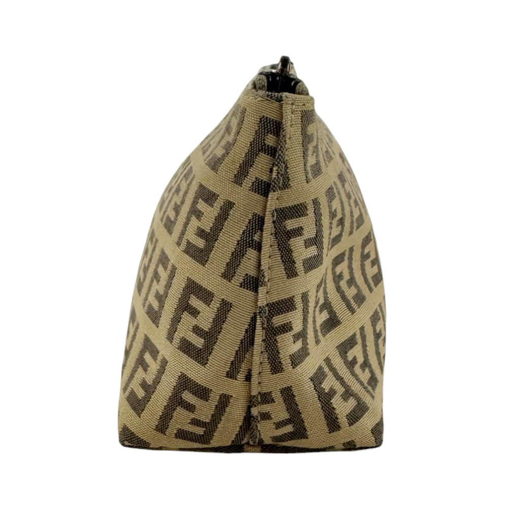 FENDI Zucchino Beige Canvas Pouch Clutch Bag LHQ765