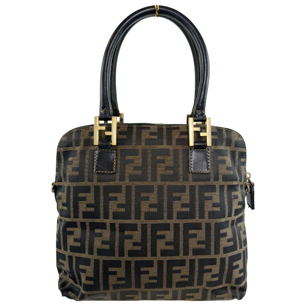 FENDI Zucca Brown Canvas Handbag LHQ766