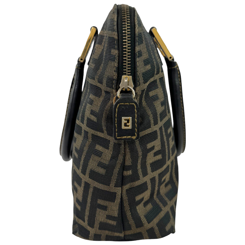 FENDI Zucca Brown Canvas Handbag LHQ766