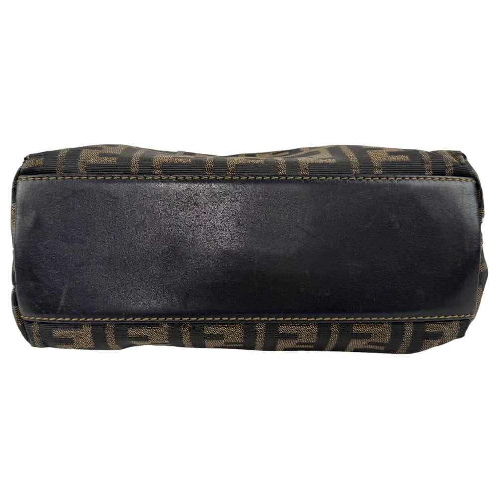 FENDI Zucca Brown Canvas Handbag LHQ766