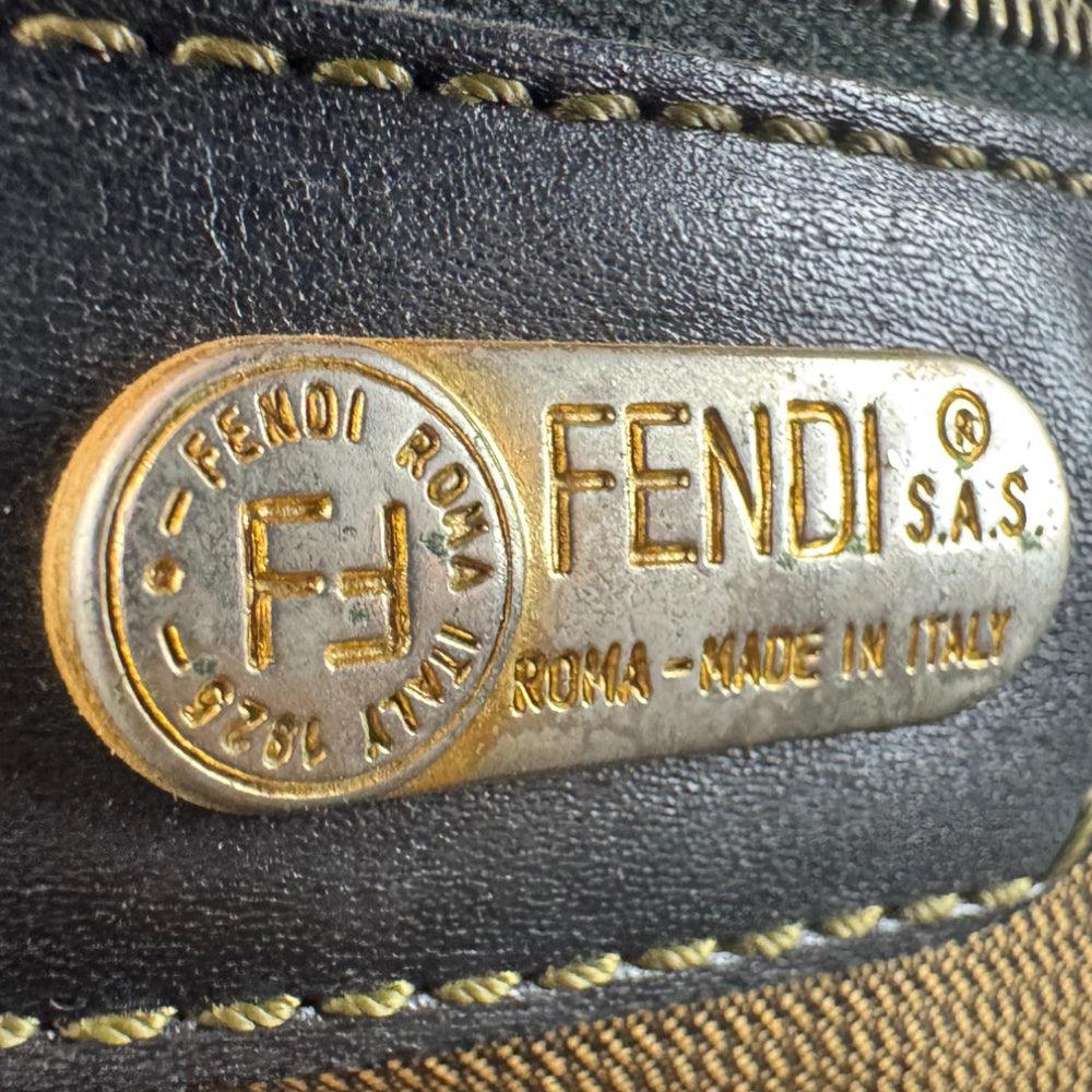 FENDI Zucca Brown Canvas Handbag LHQ766