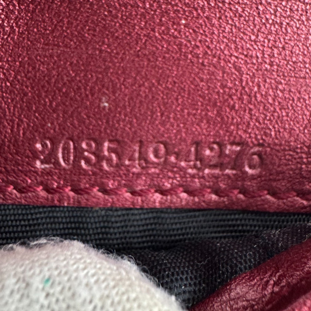 GUCCI GG Canvas Pink Leather Bifold Heart Purse LHQ767