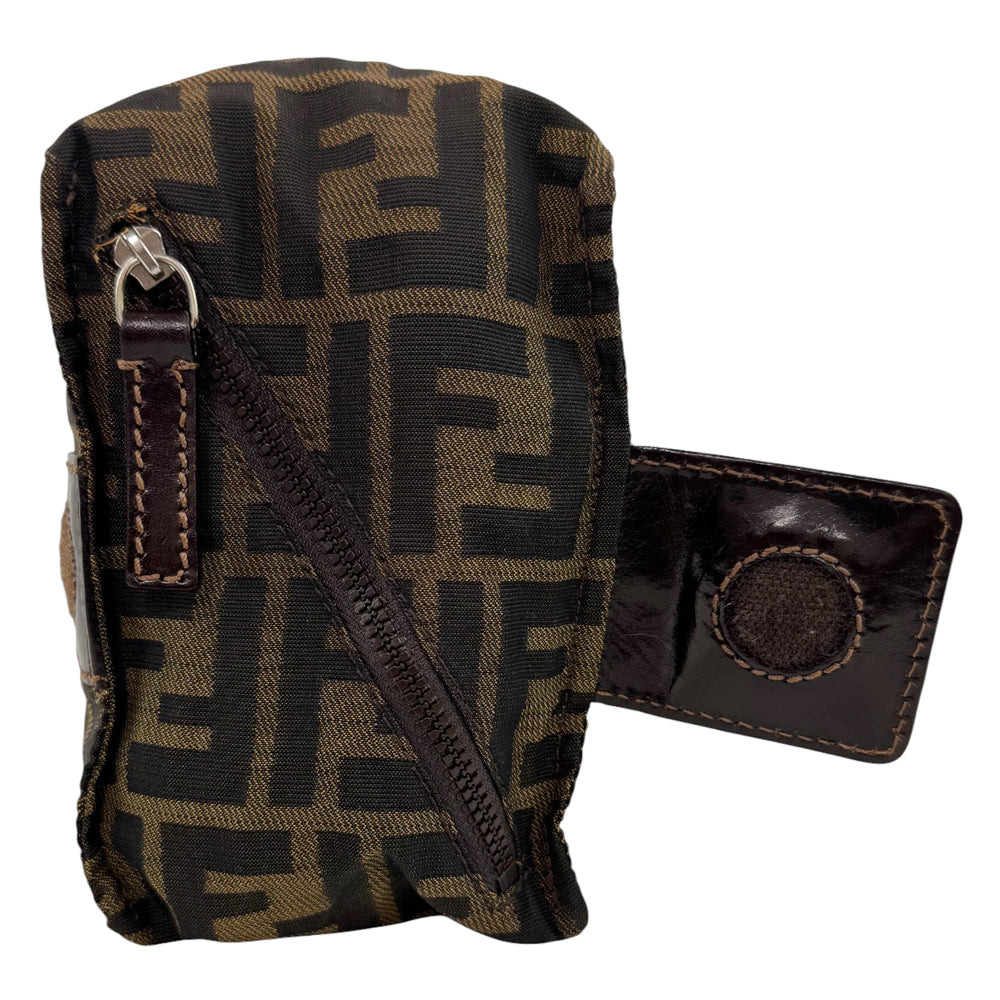 FENDI Zucca Brown Canvas Pouch Clutch Bag LHQ768