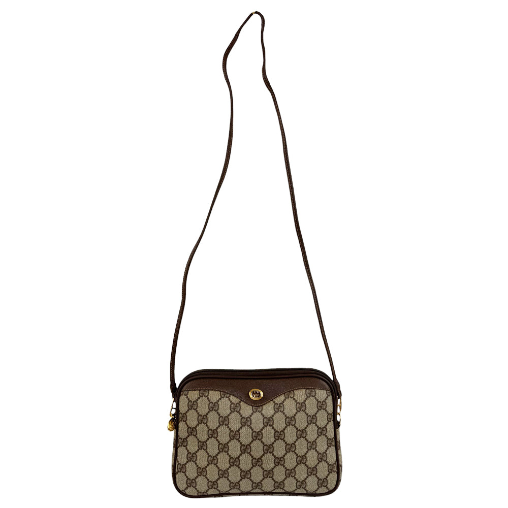 GUCCI GG Supreme Brown Canvas Shoulder Bag LHQ770