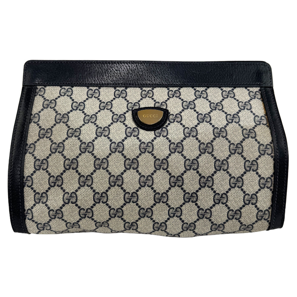 GUCCI GG Supreme Grey Large Clutch Bag LHQ774
