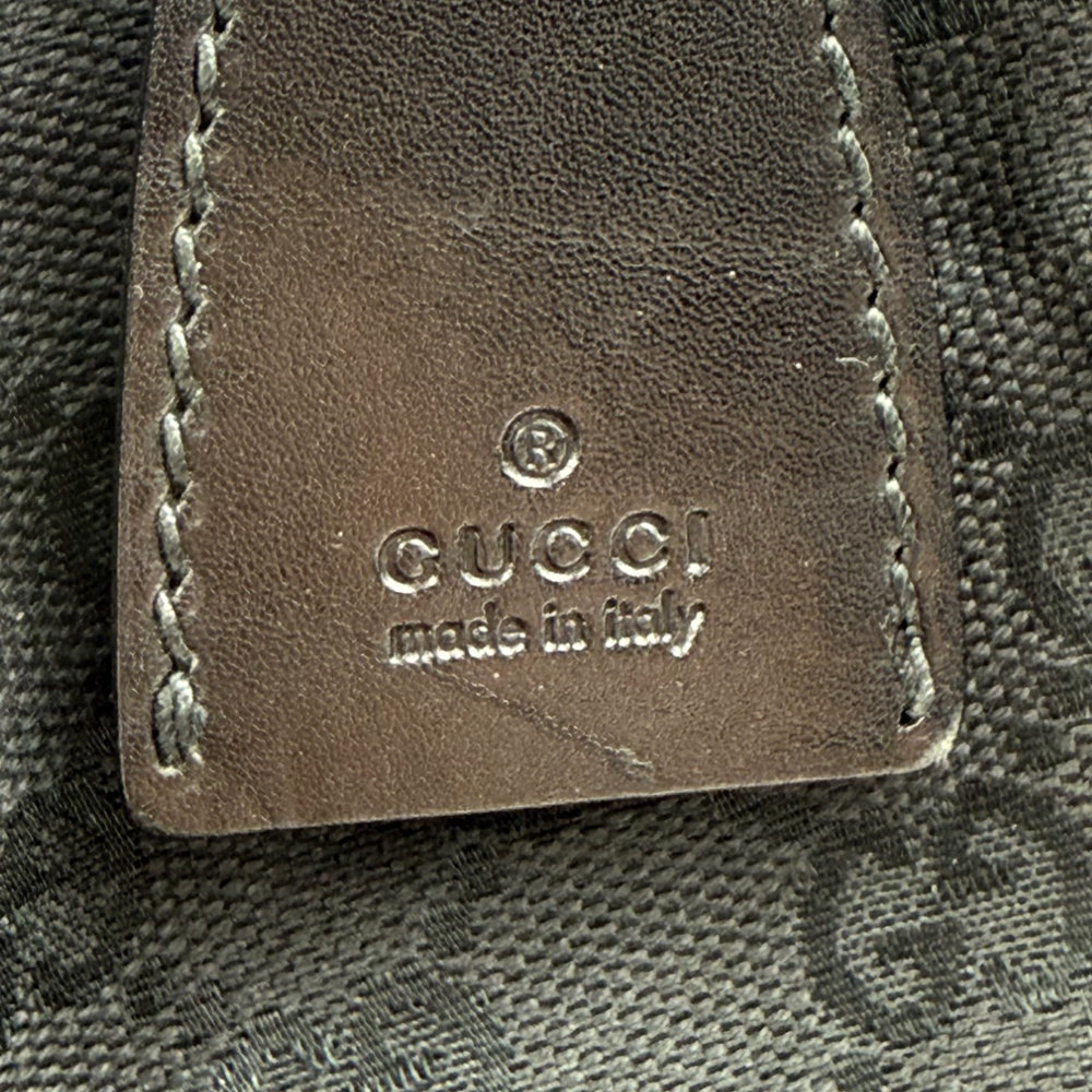 GUCCI GG Black Canvas Shoulder Tote Bag LHQ775