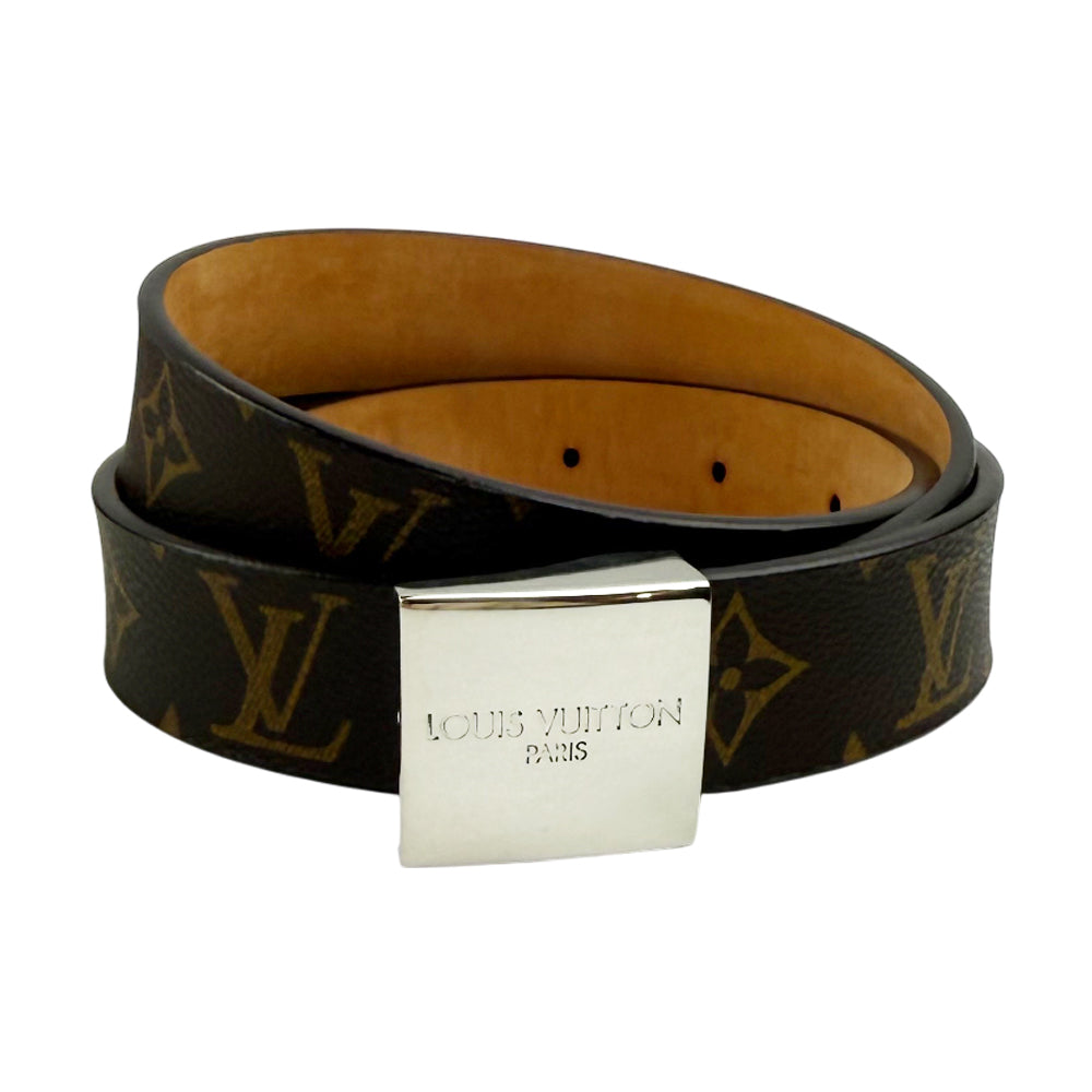 LOUIS VUITTON Monogram Santur Carre Men's Belt LHQ777