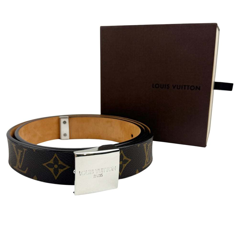 LOUIS VUITTON Monogram Santur Carre Men's Belt LHQ777