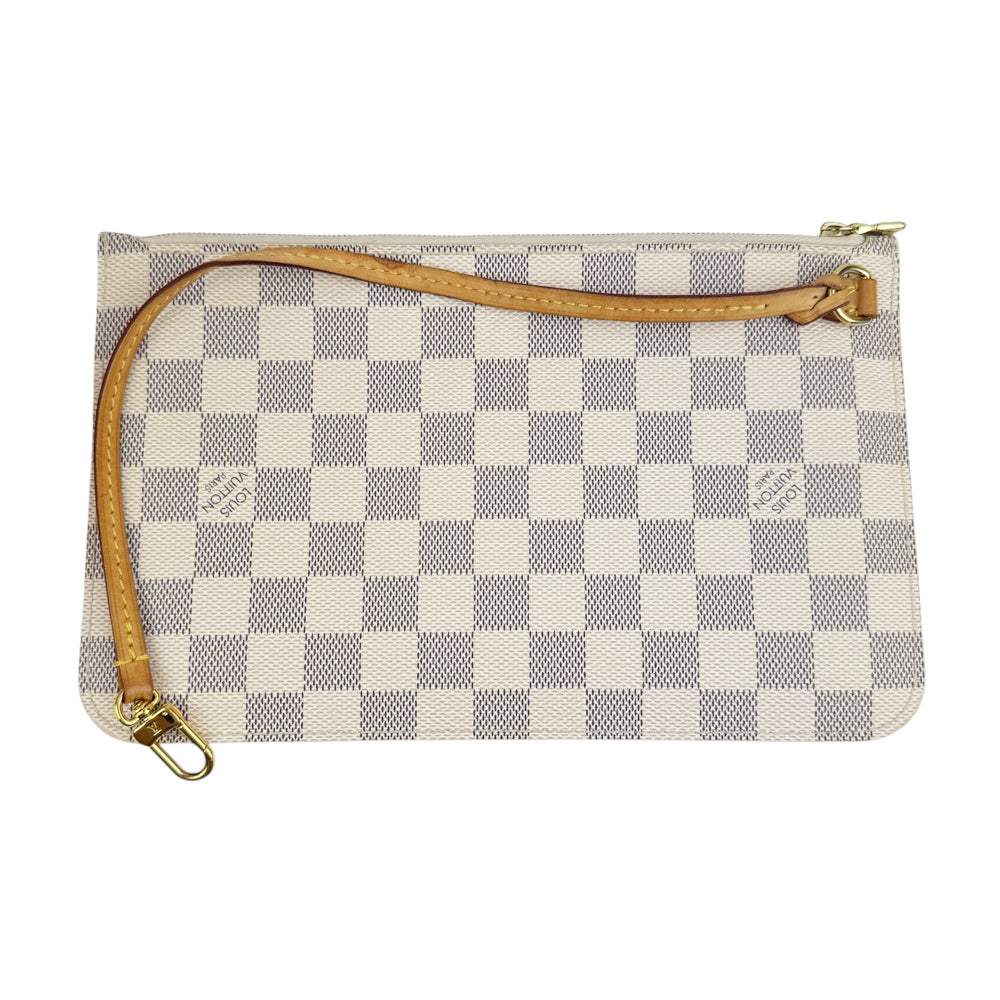 LOUIS VUITTON Neverfull MM Damier Azure With Pouch Tote Bag LHQ785