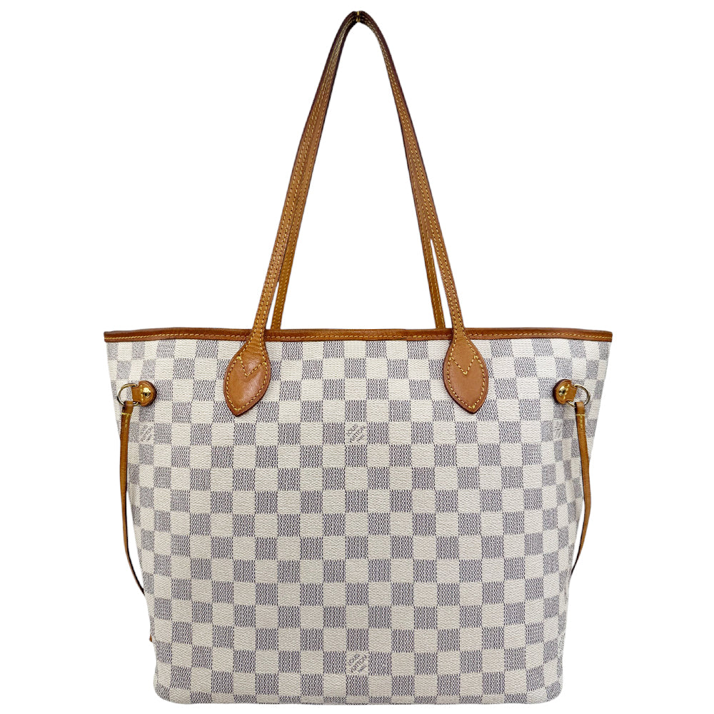 LOUIS VUITTON Neverfull MM Damier Azure With Pouch Tote Bag LHQ785