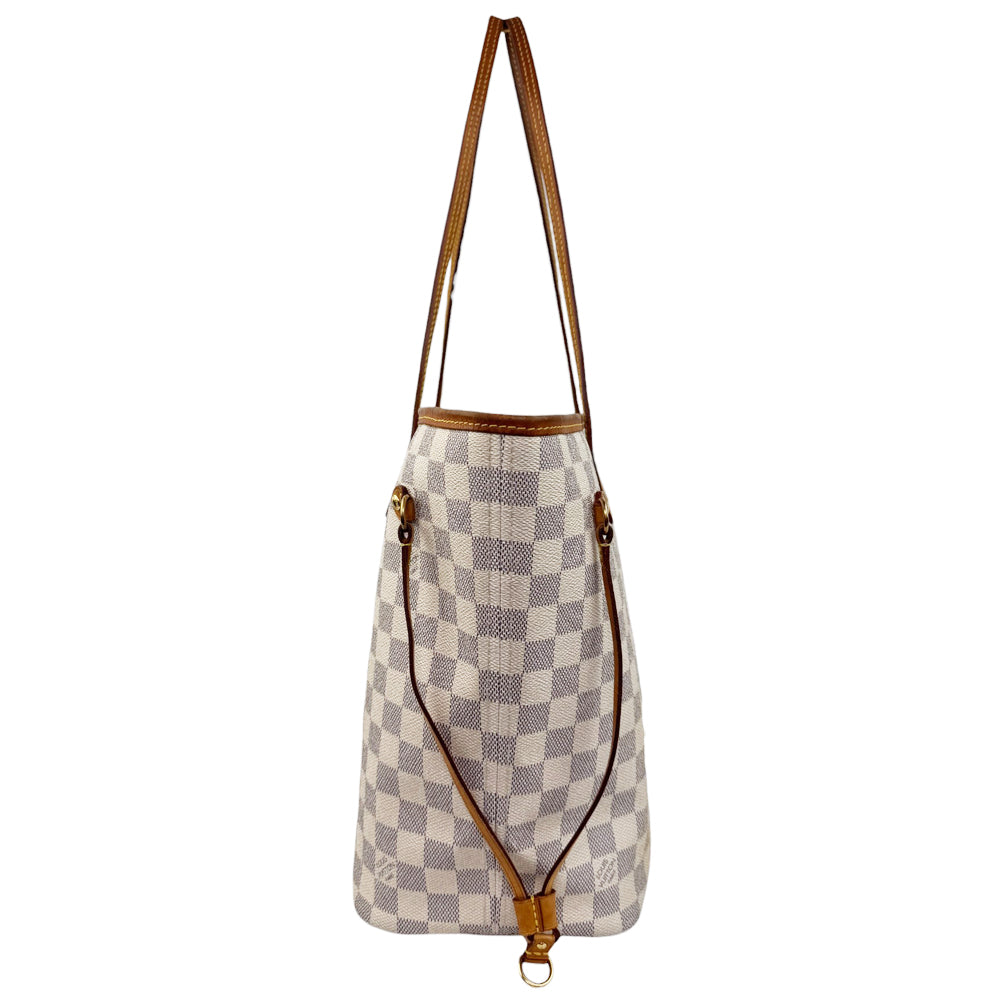 LOUIS VUITTON Neverfull MM Damier Azure With Pouch Tote Bag LHQ785