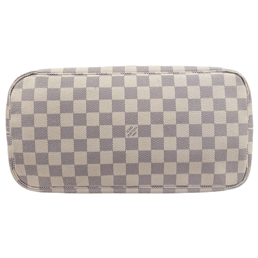 LOUIS VUITTON Neverfull MM Damier Azure With Pouch Tote Bag LHQ785