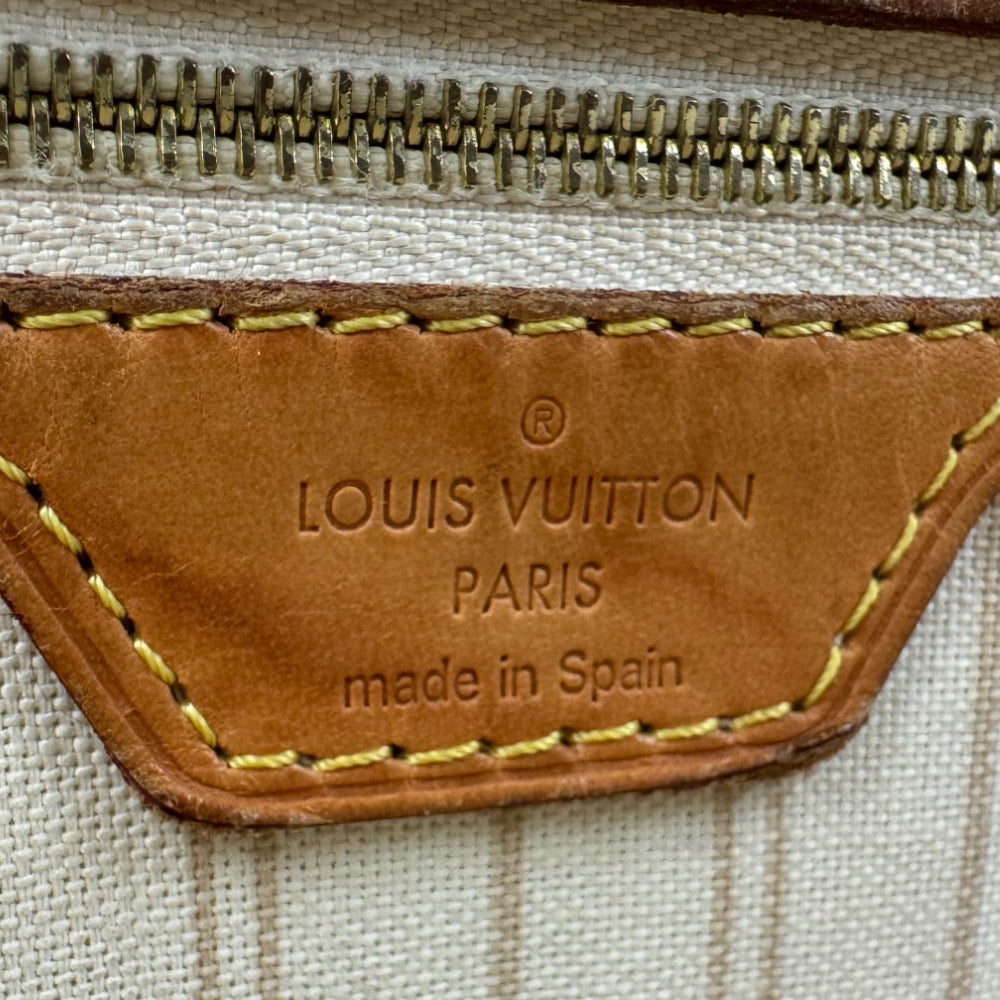 LOUIS VUITTON Neverfull MM Damier Azure With Pouch Tote Bag LHQ785