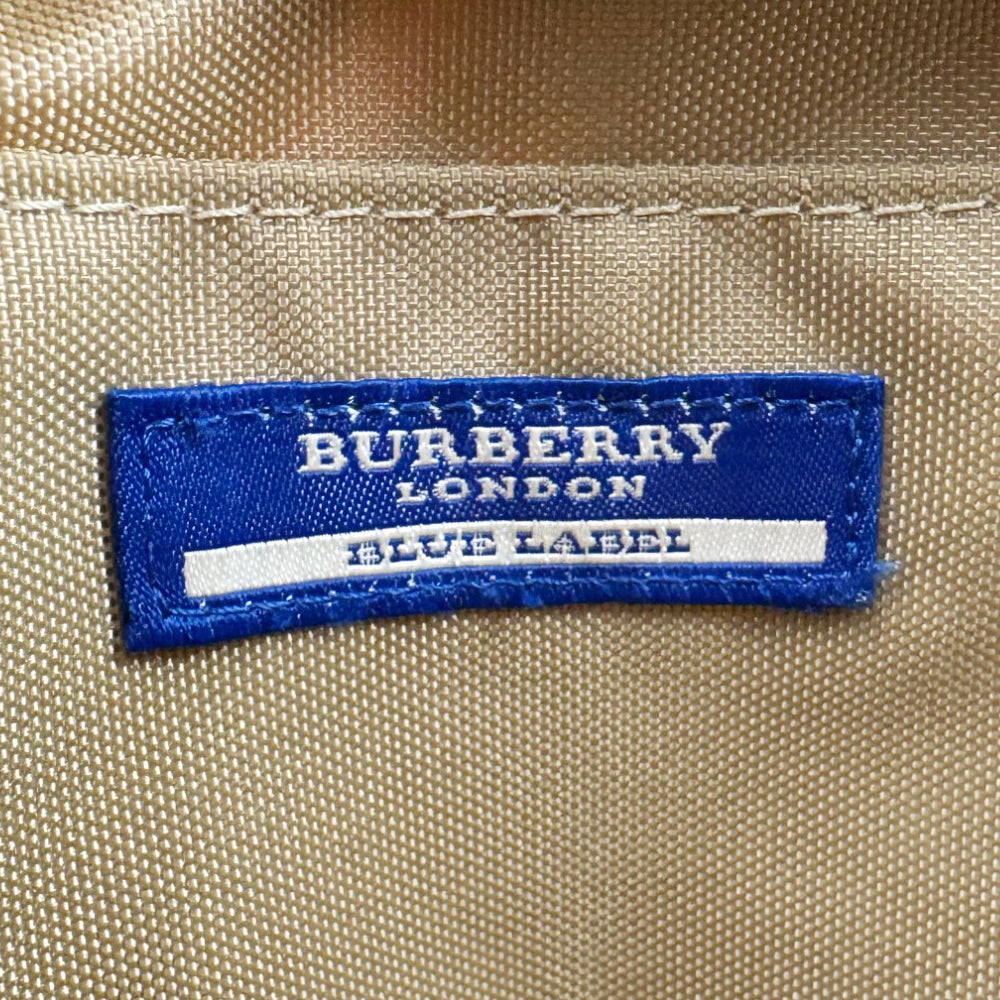 BURBERRY Blue Label Nova Check Red Leather Mini Boston Bag LHQ793