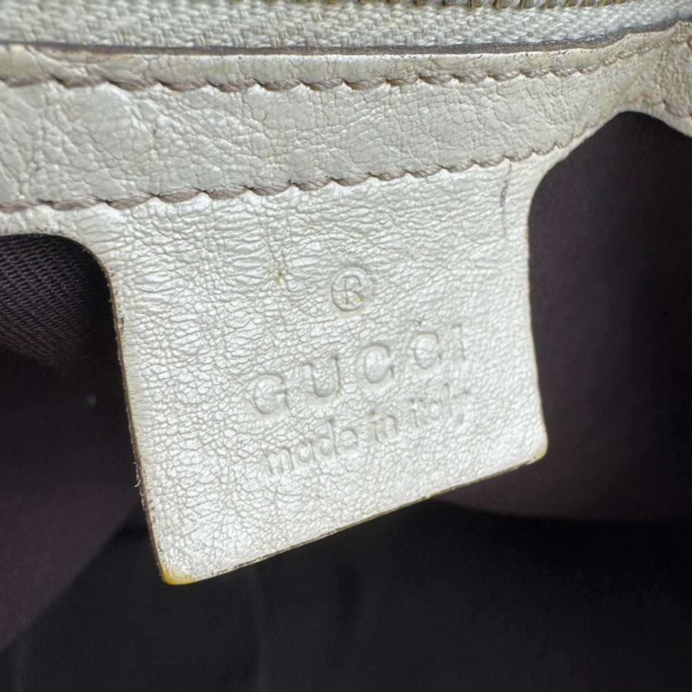 GUCCI GG Supreme Charlotte Beige Canvas Shoulder Bag LHQ806