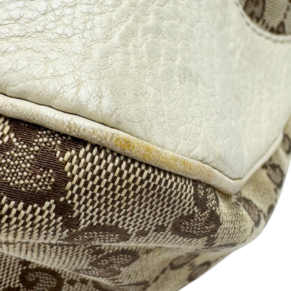 GUCCI GG Supreme Charlotte Beige Canvas Shoulder Bag LHQ806