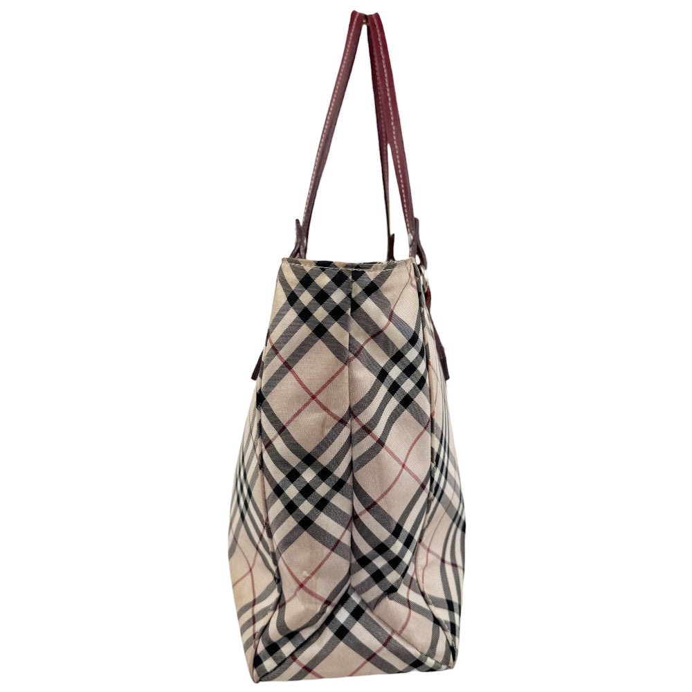 BURBERRY Nova Check Tote Blue Label Shoulder Bag LHQ807