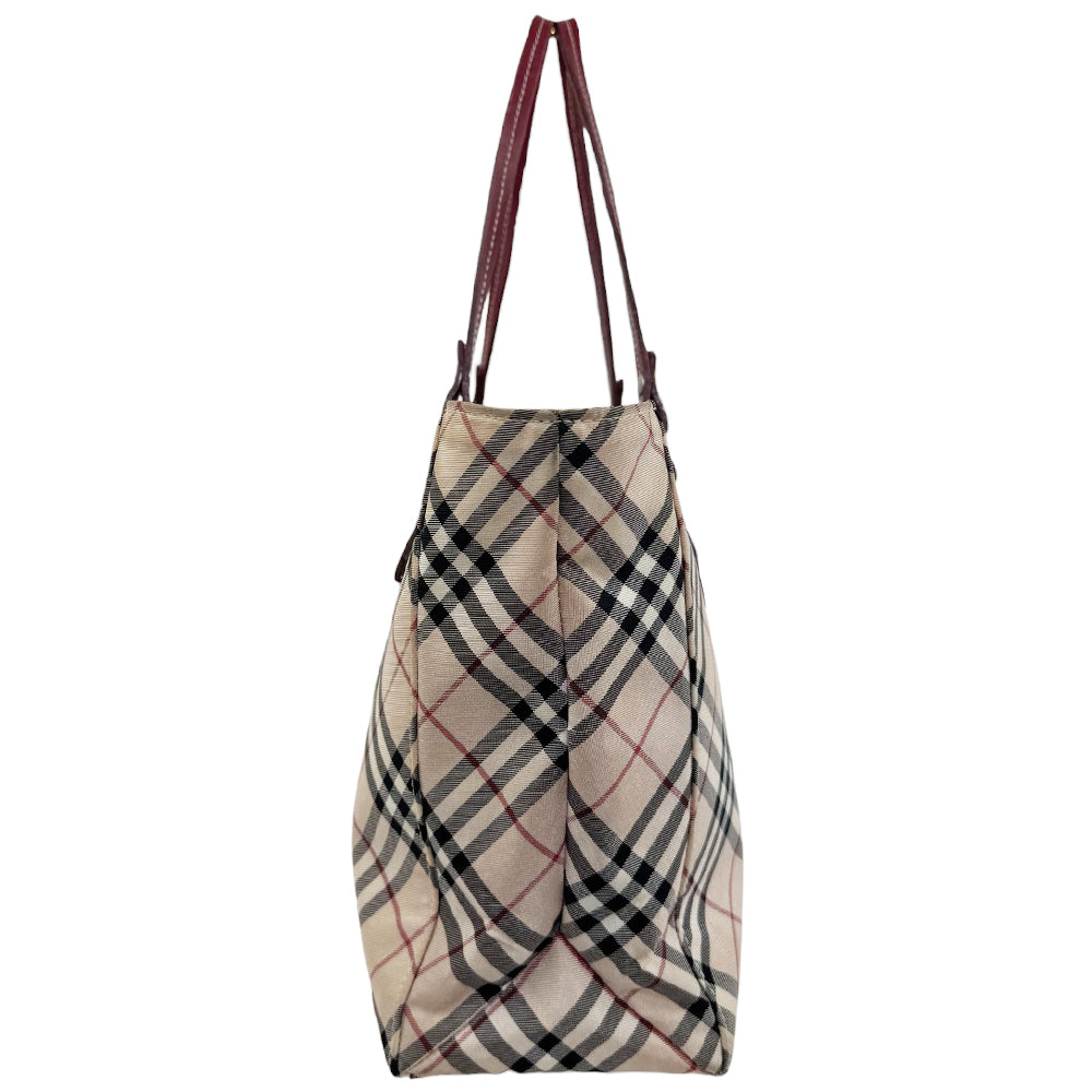 BURBERRY Nova Check Tote Blue Label Shoulder Bag LHQ807