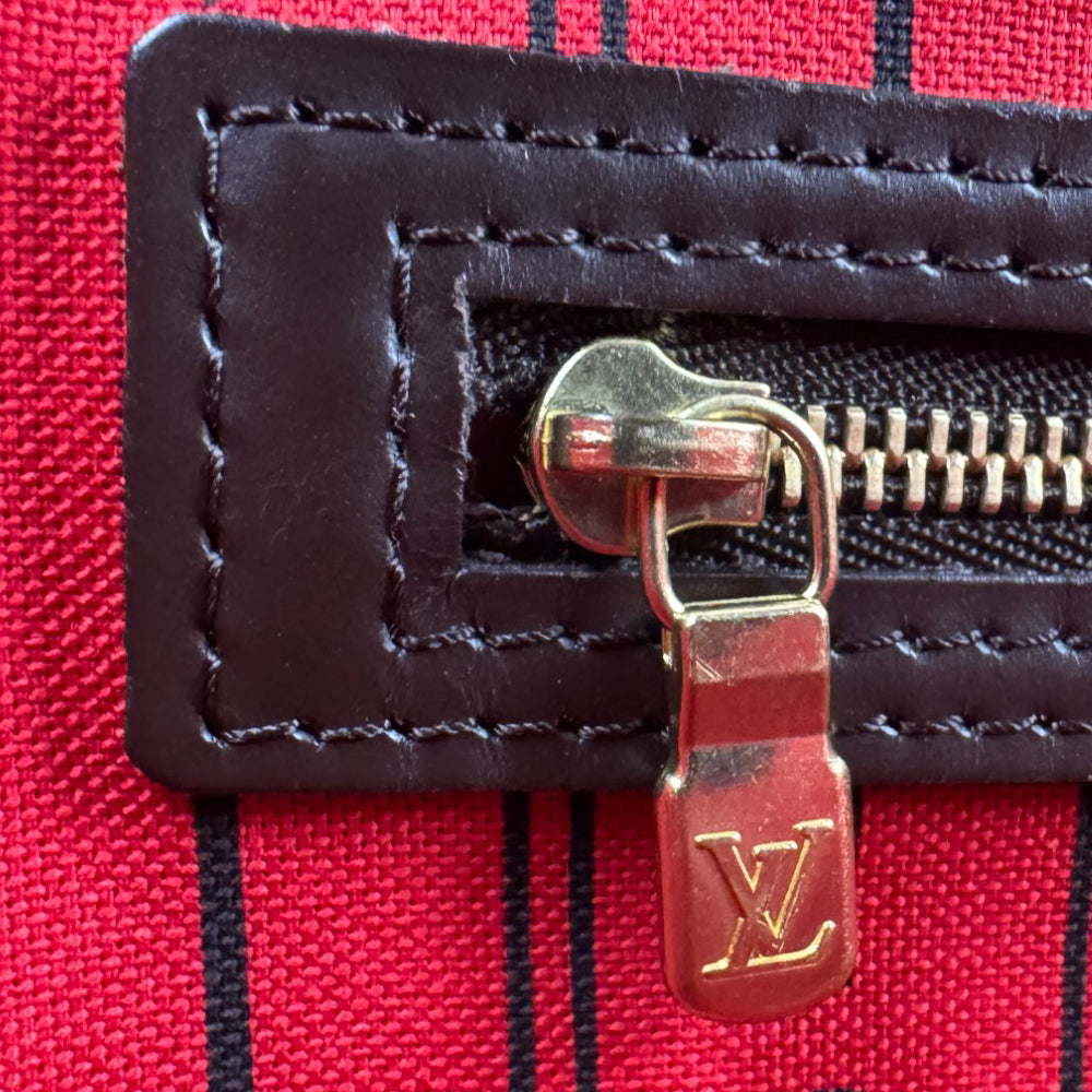LOUIS VUITTON Neverfull MM Damier Ebene Tote Shoulder Bag LHQ819
