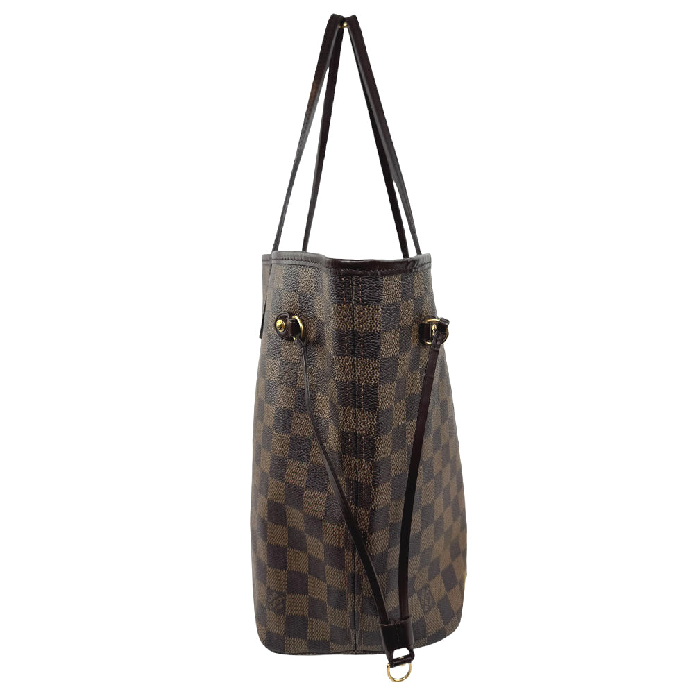 LOUIS VUITTON Neverfull MM Damier Ebene Tote Shoulder Bag LHQ819
