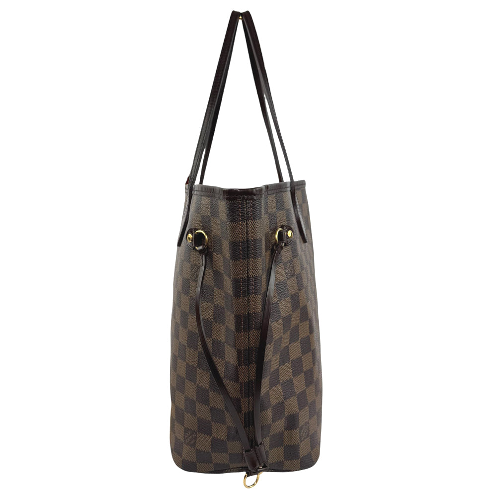 LOUIS VUITTON Neverfull MM Damier Ebene Tote Shoulder Bag LHQ819
