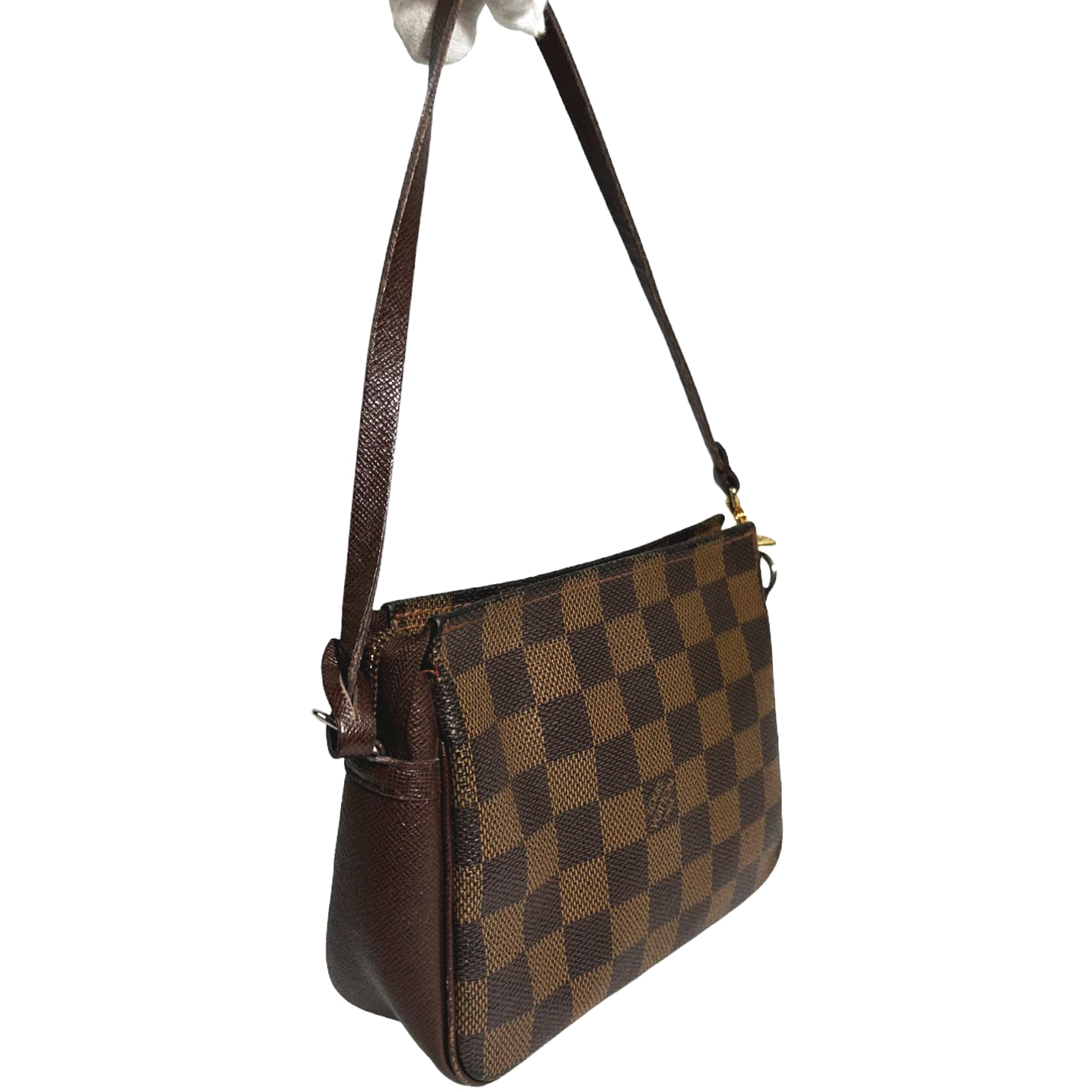 LOUIS VUITTON Trousse Mini Pochette Damier Ebene Bag LHQ82