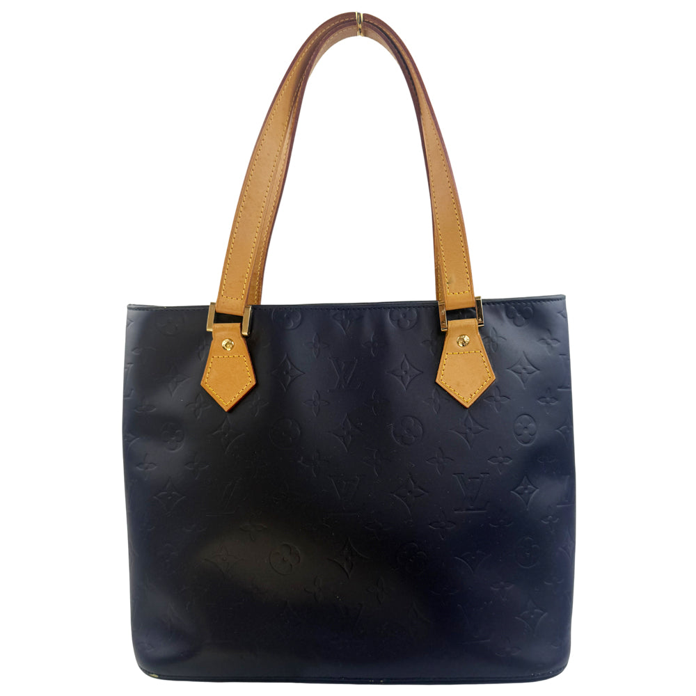 LOUIS VUITTON Houston Vernis Navy Tote Shoulder Bag LHQ820