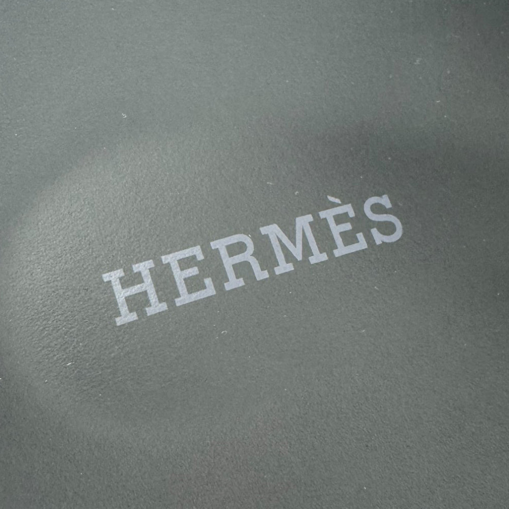 HERMES Chypre Black Leather Sandals Size UK LHQ840