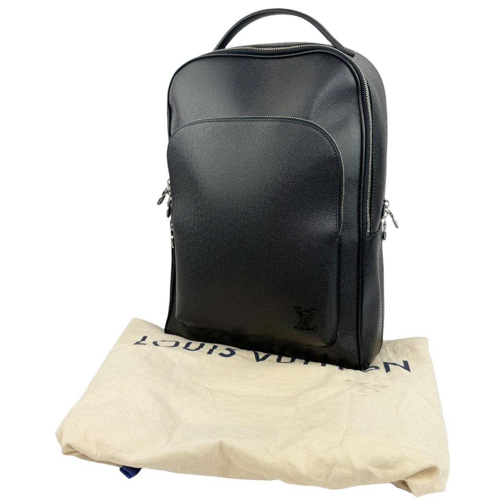 LOUIS VUITTON Taiga Black Leather Avenue Backpack LHQ841
