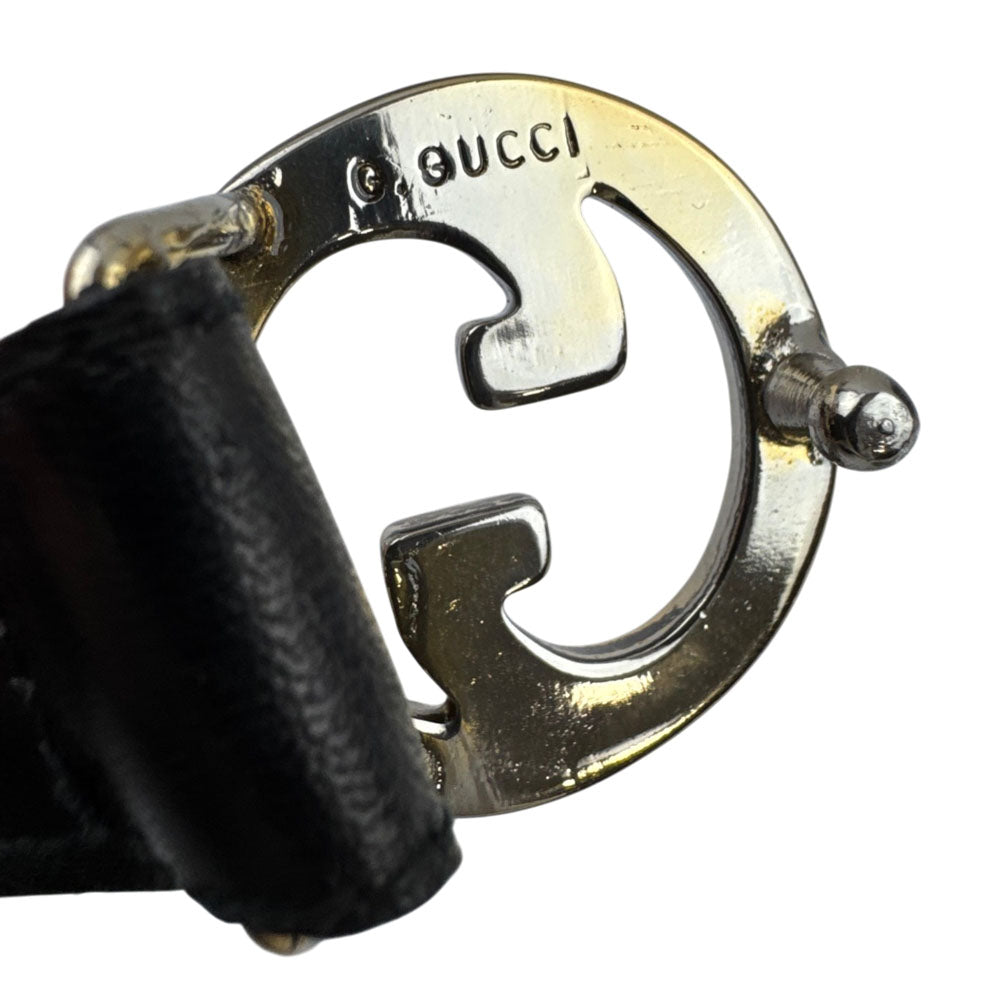 GUCCI Blondie Black Leather Belt Size 28" LHQ849