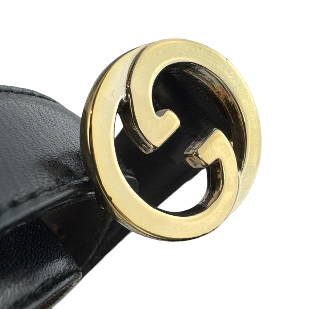 GUCCI Blondie Black Leather Belt Size 28" LHQ849