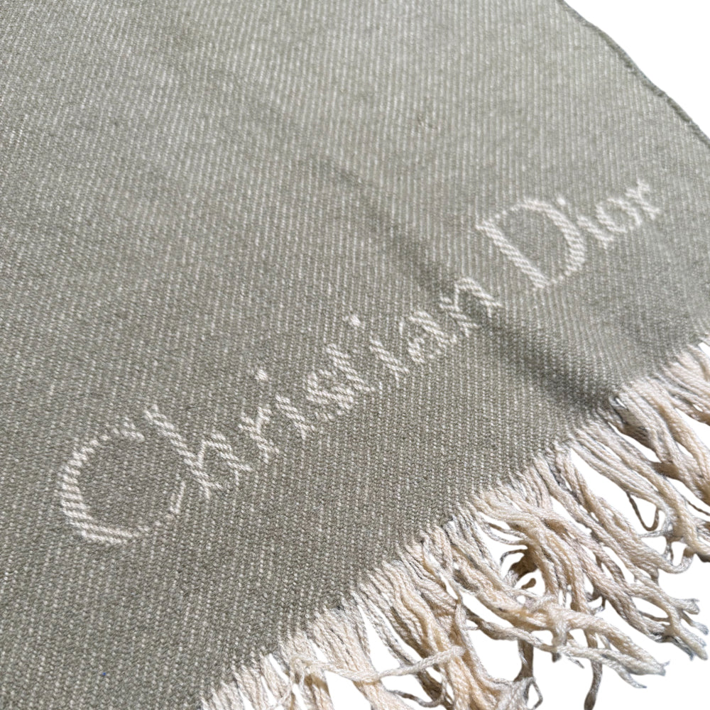 CHRISTIAN DIOR Brown Lambs Wool & Cashmere Scarf LHQ850