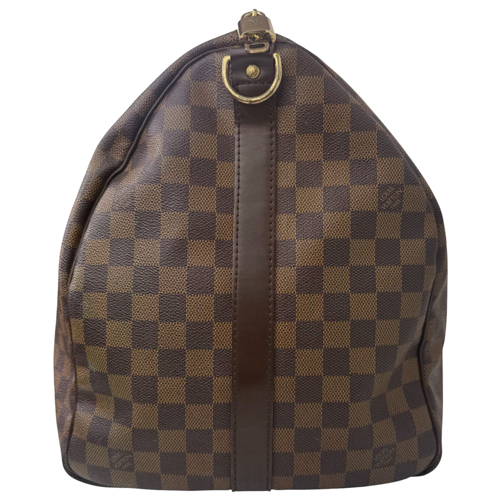 LOUIS VUITTON Damier Ebene Keepall 55 Bandouliere Duffel Bag LHQ858