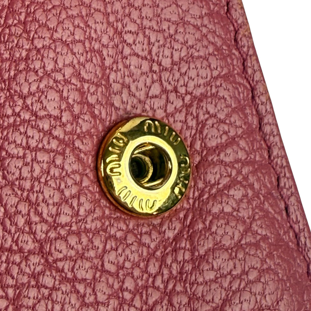 MIU MIU 6 Point Pink Leather Key Holder Case LHQ880