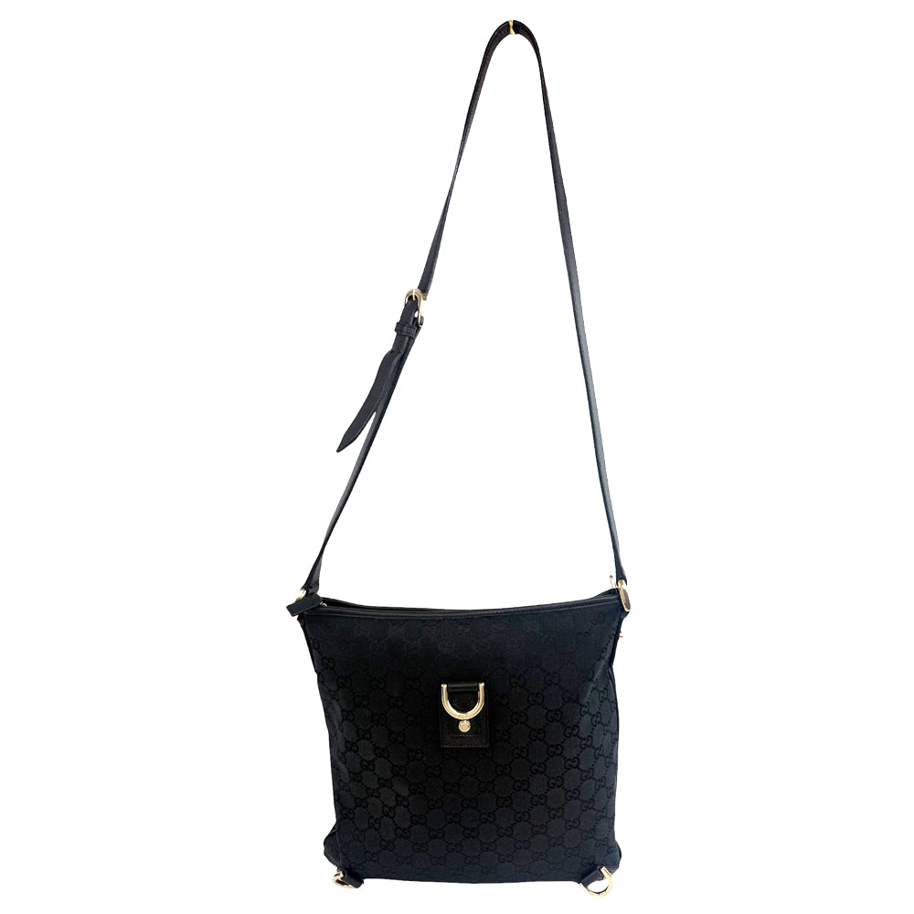 GUCCI GG Black Canvas Abbey Shoulder Bag LHQ898