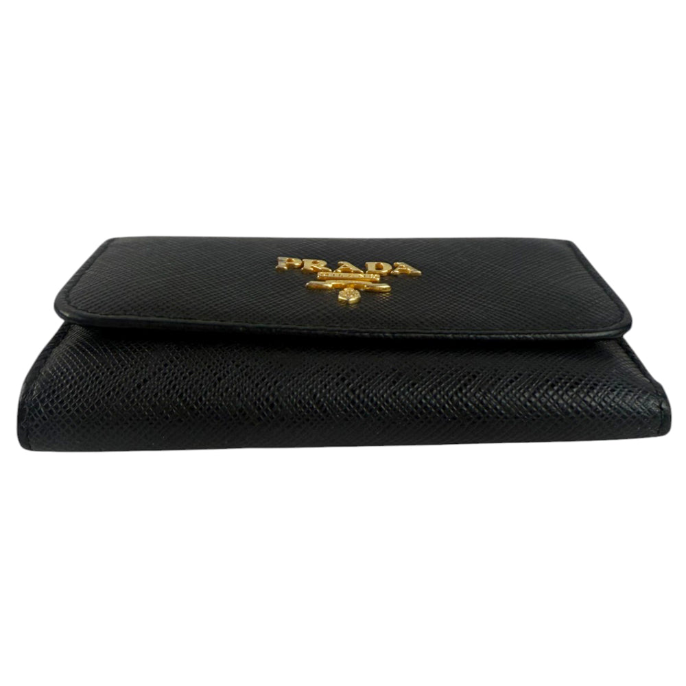 PRADA Saffiano Black 6 Key Holder LHQ902