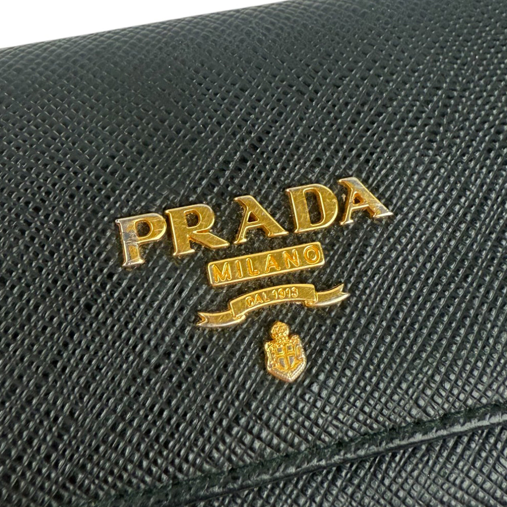 PRADA Saffiano Black 6 Key Holder LHQ902