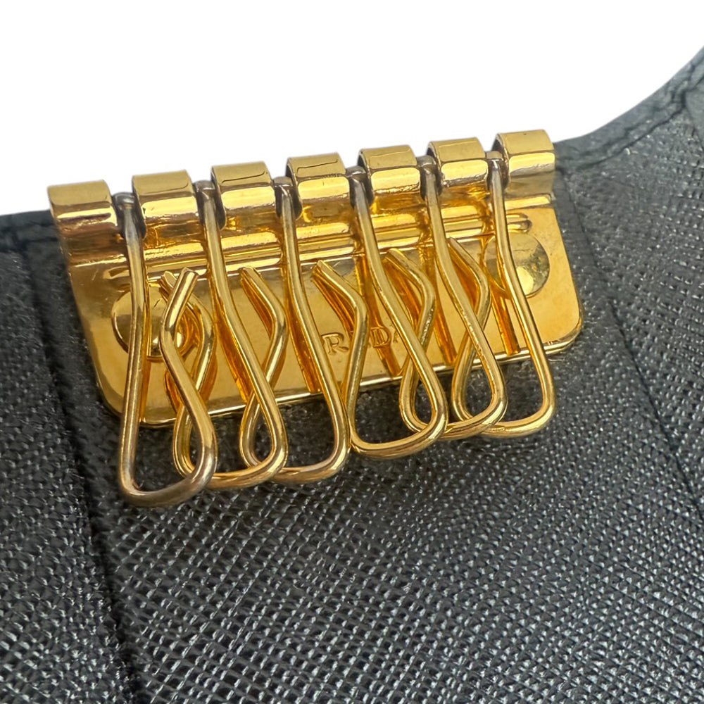 PRADA Saffiano Black 6 Key Holder LHQ902