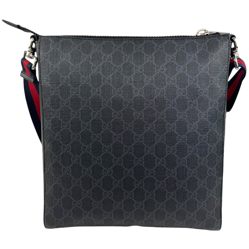 GUCCI Large GG Black Supreme Canvas Crossbody Shoulder Bag LHQ943
