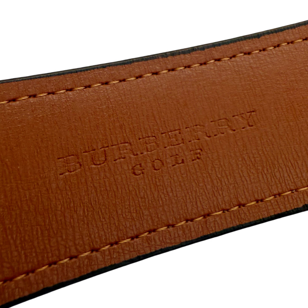 BURBERRY Canvas/Leather Nova Check Beige Belt Size 32 LHQ976